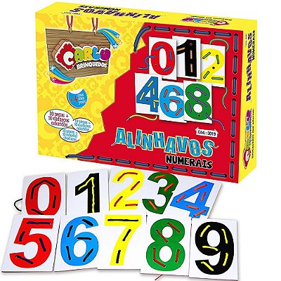 Brinquedo Educativo Alinhavos Numerais - Carlu