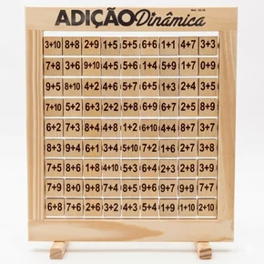 Jogo Educativo Adiçao Dinâmica Com 81 Peças Giratorias Em Madeira