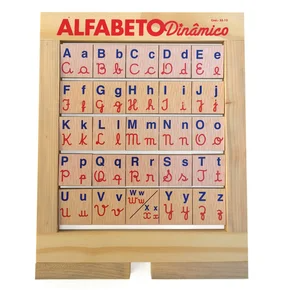 Alfabeto Dinâmico Composto De 25 Peças Giratórias Em Madeira Escolar Infantil Aprendizado Lúdico
