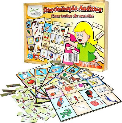 Brinquedo Educativo Discriminaçao Auditiva Com Treino Da Escrita Com 78 Peças