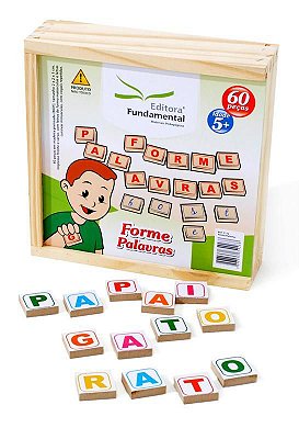 Brinquedo Educativo Forme Palavras 60 Peças Em Mdf Em Madeira