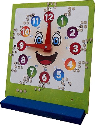 Brinquedo Educativo Relogio Educativo Hora Braille 25 Cm