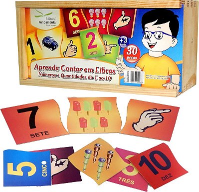 Brinquedo Educativo Aprenda A Contar Em Libras 1 Ao 10