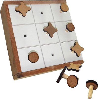 Brinquedo Educativo Jogo Da Velha Adaptado Estojo Em Mdf