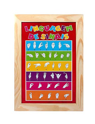 Painel Sala Aula Ilustrado Alfabeto Libras Mdf - Fundamental