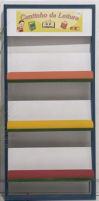 Cantinho da Leitura Com Tres Pratelairas Em MDF Colorido