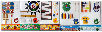 Kit 5 Painéis Psicomotor Multissensoriais 24 Atividades 200x60cm