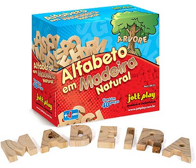 Jogo Educativo Alfabeto Móvel Recortado 40 Letras Em Madeira