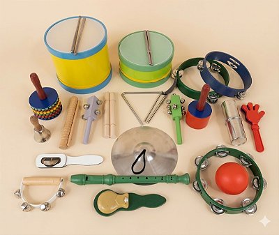 Bandinha Rítmica Infantil 20 Instrumentos Musicais Sacola