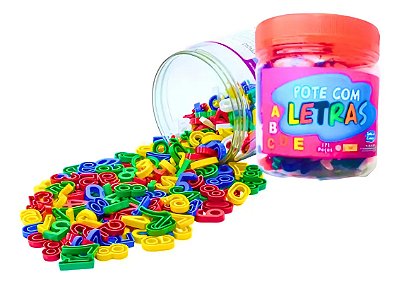Brinquedo Educativo - Pote Com Letras Alfabeto 171 Peças