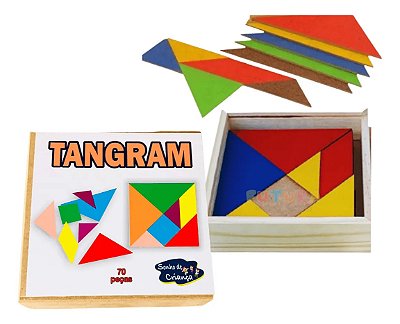 Tangram Em Madeira 10 Jogos 70 Peças Educativo Pedagógico