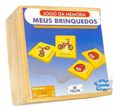 Jogo Da Memória Educativos Raciocínio Meus Brinquedos 40 Pçs