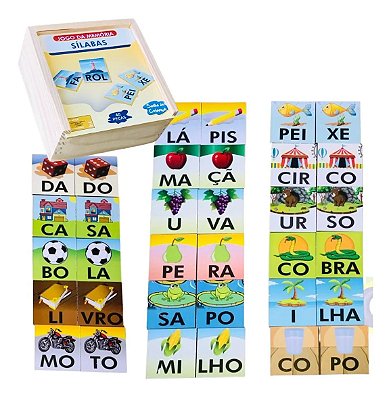 Jogo Educativo Memoria Silabas Iniciais E Figuras Em Madeira
