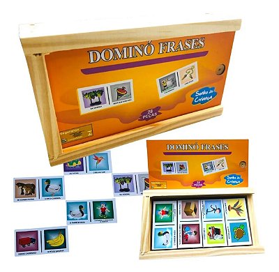 Dominó Educativo Associação De Frases 28pç Raciocínio Lógico