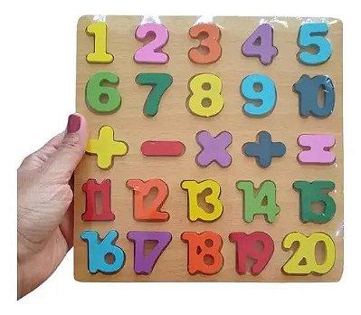 Tabuleiro De Madeira Educativo Com Formas Números E Sinais