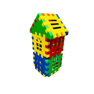 Blocos De Montar Infantil Brinquedo Educativo Casa 12 Peças