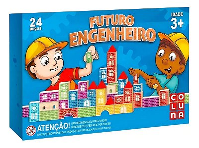 Futuro Engenheiro Blocos De Montar Mdf 24 Peças Educativo