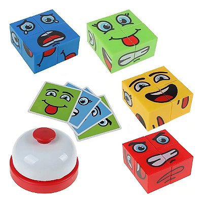 Jogo Cara Careta Face Change Expressão Cartas Quebra Cabeça
