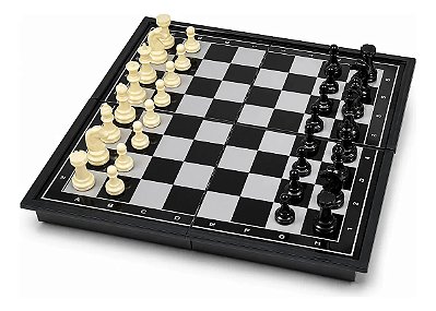 Jogo De Xadrez Magnético Tabuleiro Dobrável Portátil