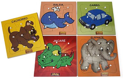 Brinquedo Educativo Quebra Cabeça Com Pinos Kit 5 Modelos