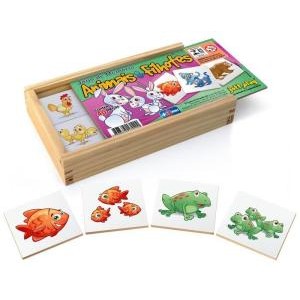 Jogo De Memória Animais E Seus Filhotes 40 Peças Escolar Infantil Aprendizado Lúdico