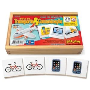 Brinquedo Educativo Jogo De Memória Meios Transportes Comunicação 40 Peças