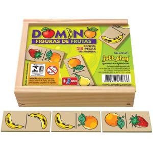 Brinquedo Educativo Dominó De Frutas 28 Peças
