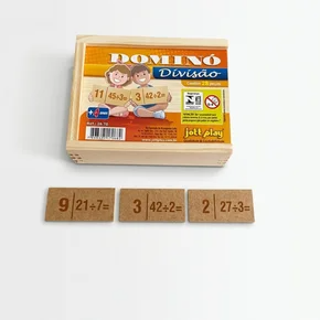 Brinquedo Educativo Dominó De Divisão 28 Peças