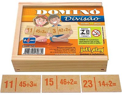 Brinquedo Educativo Dominó De Divisão 28 Peças