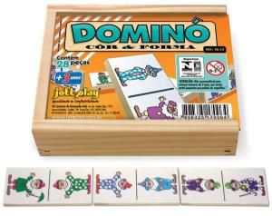 Brinquedo Dominó Cor E Forma 28 Peças