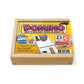 Brinquedo Educativo Dominó Divisão Silábica 28 Peças