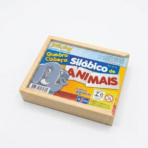 Brinquedo Educativo Quebra Cabeça Silábico De Animais