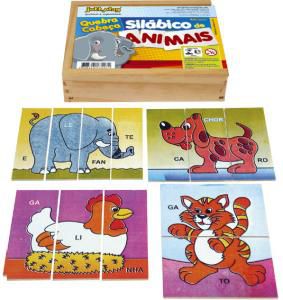 Brinquedo Educativo Quebra Cabeça Silábico De Animais