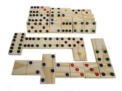 Domino Braille Gigante Em Madeira 28 Peças