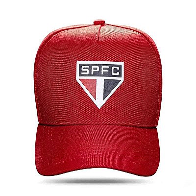 Boné Snapback Vermelho Logo Escudo SPFC - Blck