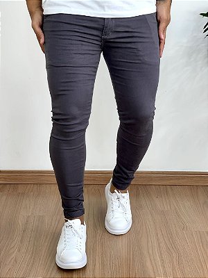Calça Alfaiataria Cinza Médio Sem Rasgo - Codi Jeans