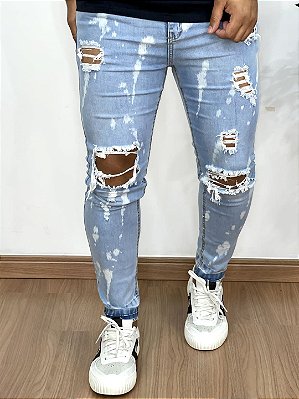 Calça Jeans Skinny Clara Respingos Destroyed - Totanka