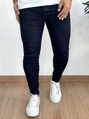 Calça Jeans Super Skinny Dark Blue Sem Rasgo - City Denim