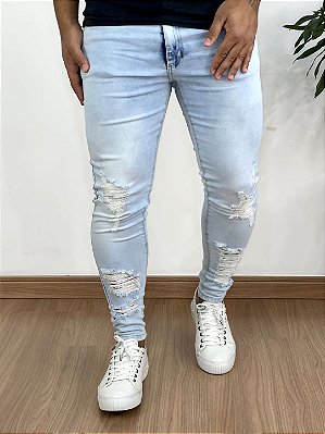 Calça Jeans Super Skinny Clara Destroyed Baixo - Creed