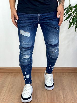 Calça Jeans Super Skinny Dark Cadarço - Jay Jones