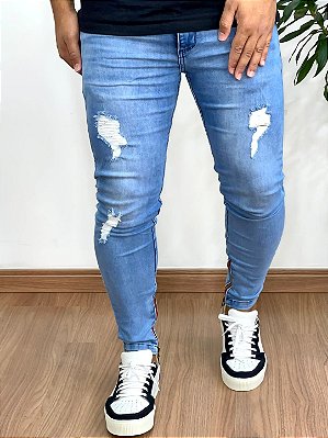Calça Jeans Super Skinny Lav. Média Ziper Na Barra - Codi Jeans