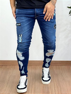 Calça Jeans Super Skinny Patch - Jay Jones