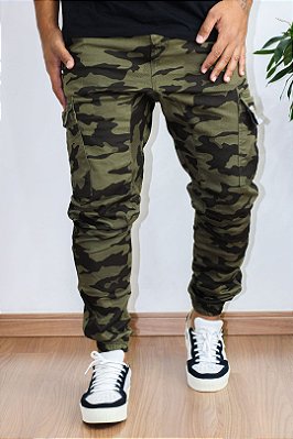 Calça Jogger Bolso Cargo Camuflada - Totanka