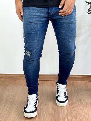 Calça Jeans Super Skinny Média Barra Desfiada - Degrant