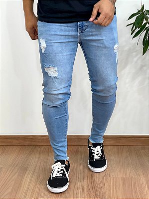 Calça Super Skinny Lavagem média Sem Barra - Codi Jeans