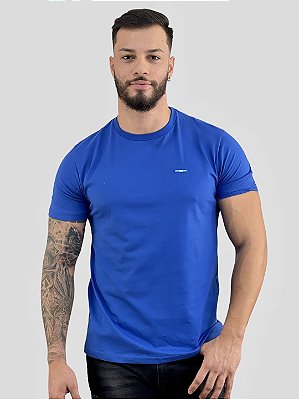 Camiseta Básica Logo Minimal Azul Royal [