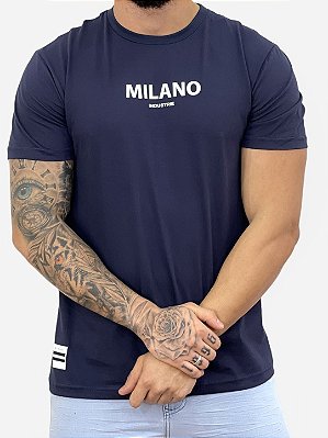 Camiseta Confort Azul Marinho Milano Basic #