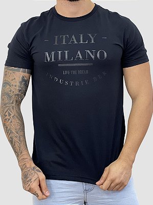 Camiseta Confort Preta Milano #
