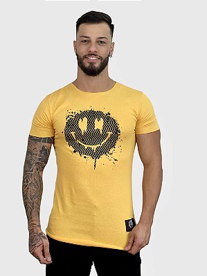 Camiseta Longline Amarela Emoji Puff - Kreta #