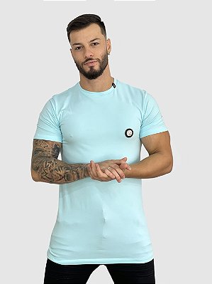 Camiseta Longline Azul BB Logo Circulo Lateral - Fint